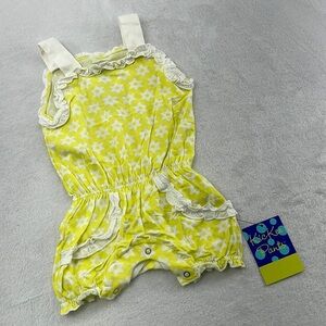 NEW Kickee Pants Bamboo 3-6 mos Lime Blossom Stellini Sweetie Pie Romper Shorts